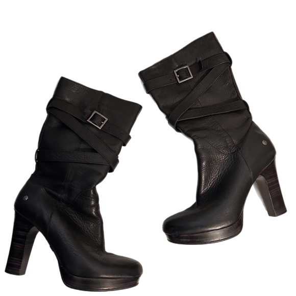 UGG Shoes - UGG Leather Black Boots